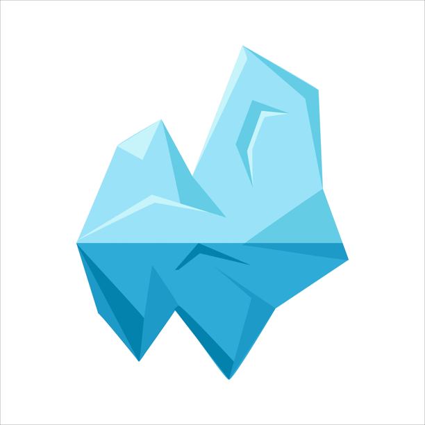冰山。冰。冰冷的海洋。北极。冰川。南极。白色背景上的多边形插图。矢量图。图片下载