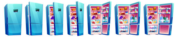 冰箱打开的动画序列图片下载