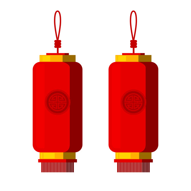 孤立的红灯笼矢量设计，用于装饰，春节图形元素，亚洲装饰剪贴画，适用于横幅、传单和网页横幅，可编辑的库存素材图片下载