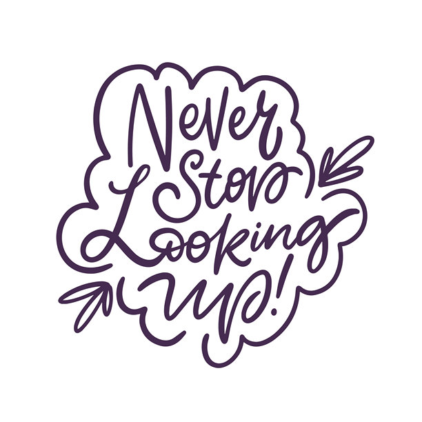 励志短语：记得永远仰望你头顶美丽的天空。图片下载