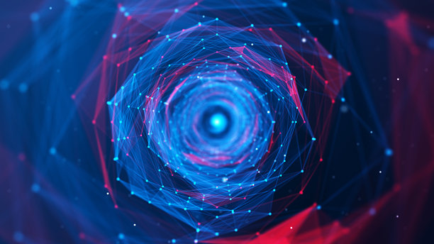 4K数字隧道背景与光效照片图片下载