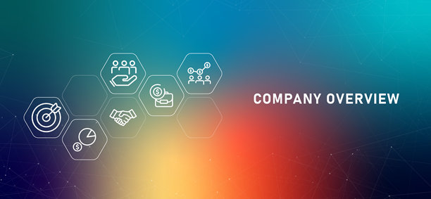 公司概况简介，企业信息摘要，渐变标题介绍，组织展示图片下载