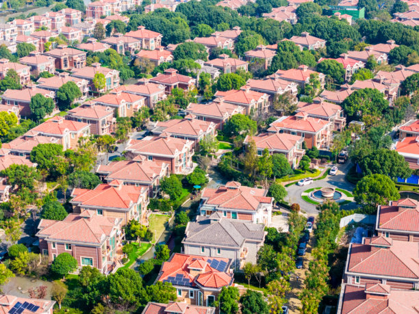 上海世纪公园别墅的航拍照片图片下载