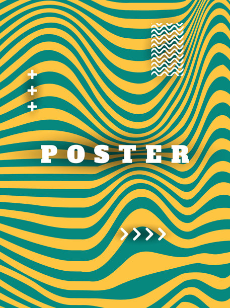 矢量插图。动态波浪的波浪线图案集合。适用于海报、书籍封面、杂志、报告、传单、布局的简约设计。液体扭曲的催眠概念。复古风格背景图片下载