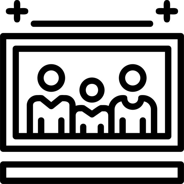 家庭照片线性风格图标设计图片下载