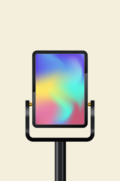 带有数字支架的数字标牌LED显示屏模型，以及带有黑色逼真支架的户外大型LED屏幕模型。图片下载