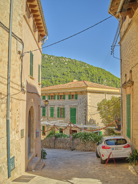 老城镇的城市风景和街道照片图片下载