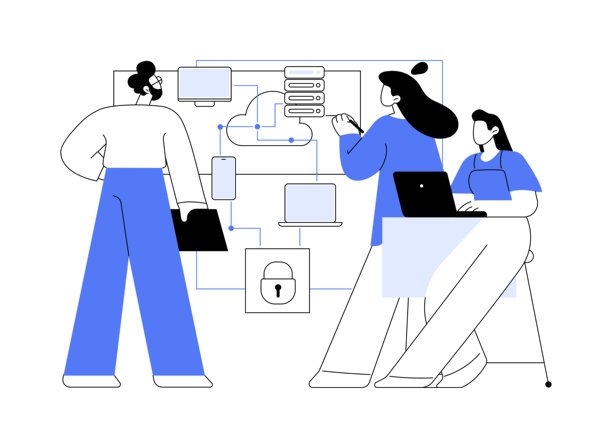 云计算孤立的卡通矢量插图。图片下载
