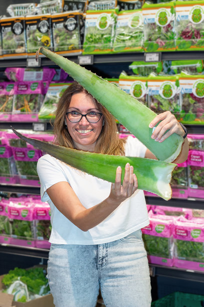 一位30至40岁的女性在超市挑选新鲜的水果和蔬菜。照片强调有机食品、健康饮食、素食生活方式、可持续生活和有意识的营养选择。图片下载