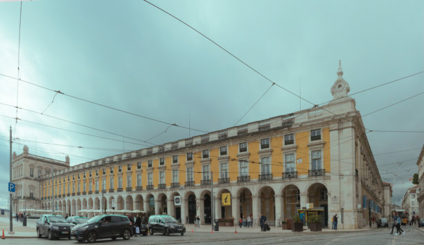 商业广场，全景照片，里斯本，葡萄牙，2025年1月5日图片下载