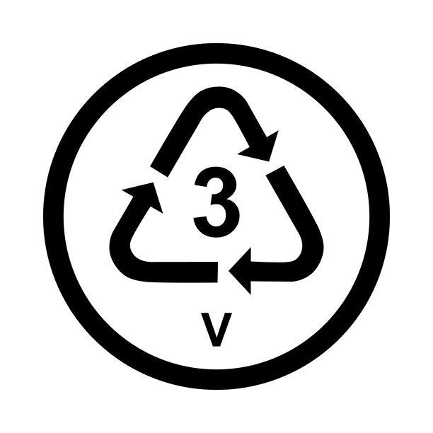 塑料符号，生态回收标志，孤立在白色背景上。包装废物图标图片下载