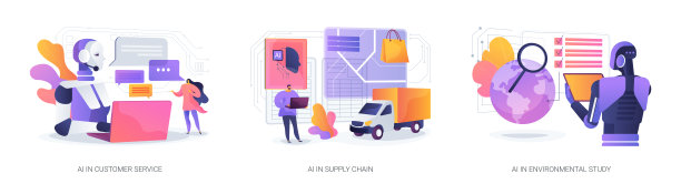 提高效率的人工智能解决方案抽象概念矢量插图。图片下载