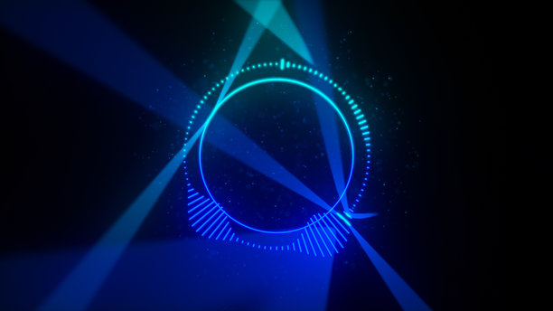 发光的霓虹灯，带有透明效果的音频频谱，黑色背景，四色 - 4K库存照片图片下载