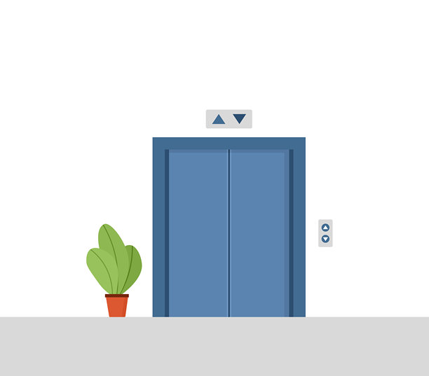 空荡荡的电梯大厅图片图片下载