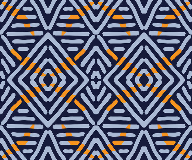手绘蜡染图案无缝。几何涂鸦抽象插图，原住民壁纸。部落民族矢量纹理。阿兹特克风格。民间刺绣。印度、北欧、非洲地毯、瓷砖设计。图片下载