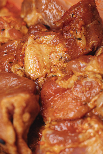 美味多汁的猪肉串，精美的食物照片图片下载