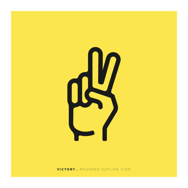 胜利圆角线图标图片下载