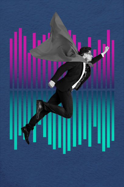 复合素描设计艺术作品，3D照片拼贴，数字数据技术助手，创新年轻人，飞翔的超人斗篷面具图片下载