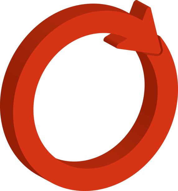 红色三维循环箭头图标插图 / 插图素材（矢量插图）图片下载