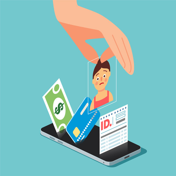 巨大的小偷之手伸进手机里窃取照片和个人信息图片下载