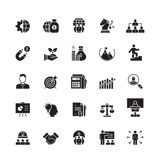 与业务相关的矢量图标图片下载