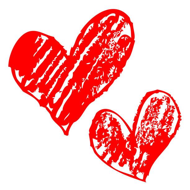 手绘心形插图素材图片下载