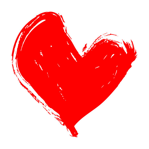 粗糙可爱的手绘心形素材图片下载