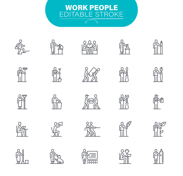 业务人员图标。Set包含Employee;占领;《阿凡达》;女性插图图片下载