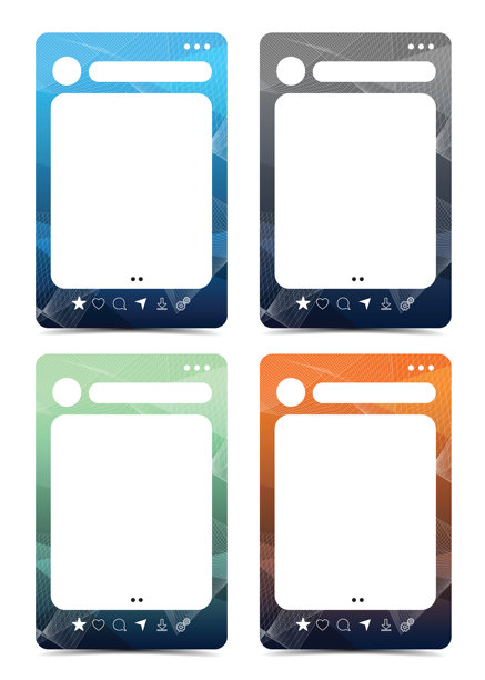 科技纹理的社交媒体照片框边框布局图片下载