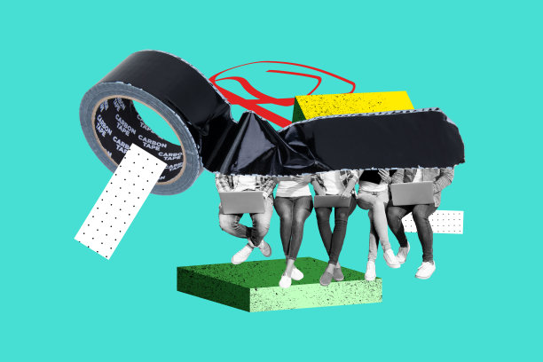 趋势模板草图设计 3D 照片拼贴，胶带工具团队同事坐在一起，匿名手持笔记本电脑的人力资源图片下载