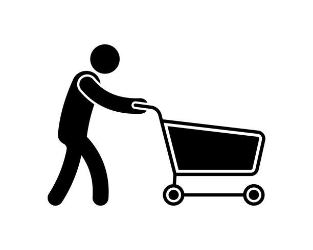 购物车图标。轮廓风格。矢量图标。图片下载
