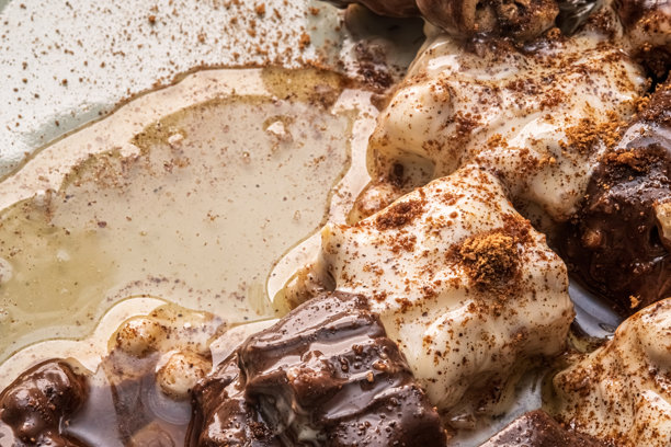 复杂纹理的巧克力甜点特写照片。图片下载