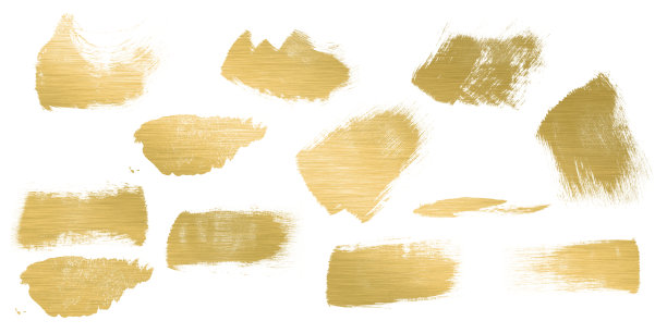 直线金色矢量线条束。金色手绘笔刷笔画文本框。中文、韩文、日文书法笔触套装。粗糙的奢华涂料。奢华庆祝矩形文本框。图片下载
