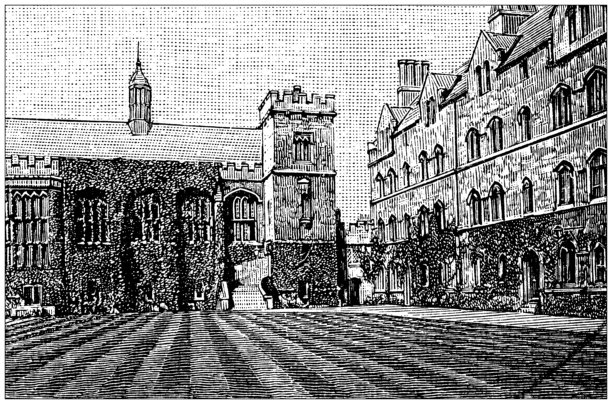 牛津大学彭布罗克学院，英格兰图片下载