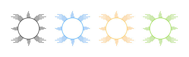 芯片组图标。照片模型。扁平风格。矢量图标图片下载