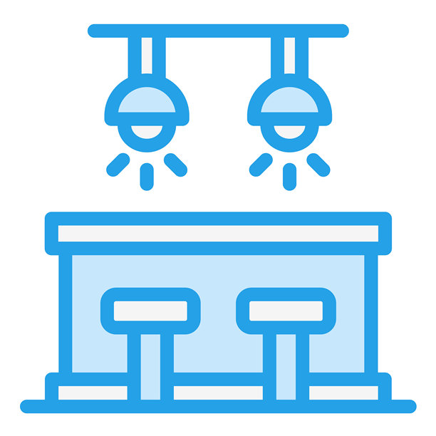 酒吧柜台矢量图标设计插图图片下载