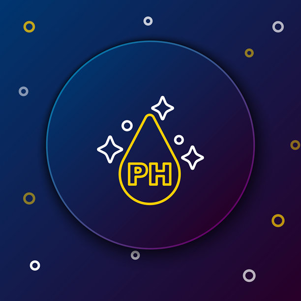 有机精油护发治疗图标，背景为蓝色。促进头发生长的油。彩色轮廓概念。矢量图。图片下载