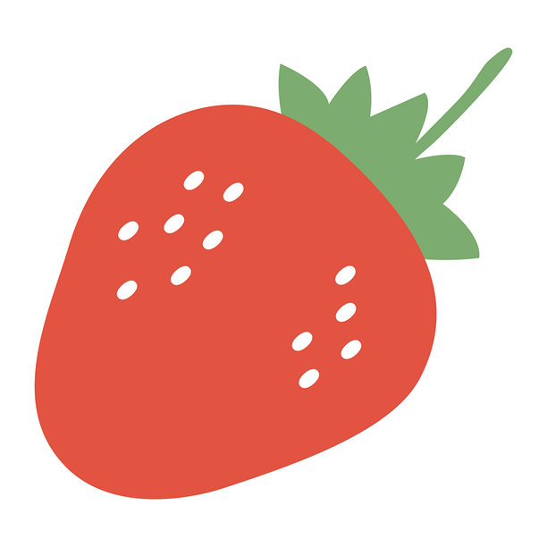 简单的红色草莓插图素材图片下载