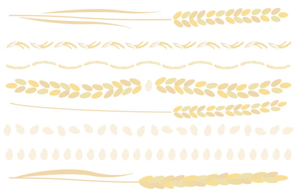 米饭/米饭线装饰性规则矢量插图素材集 简约可爱图片下载