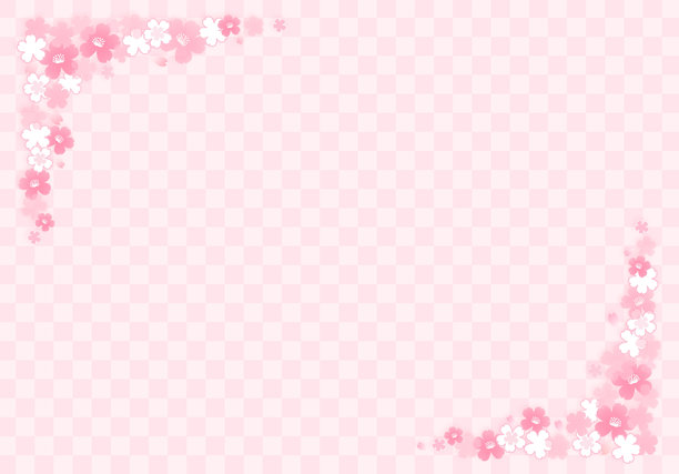 樱花装饰框插图素材春季图片下载