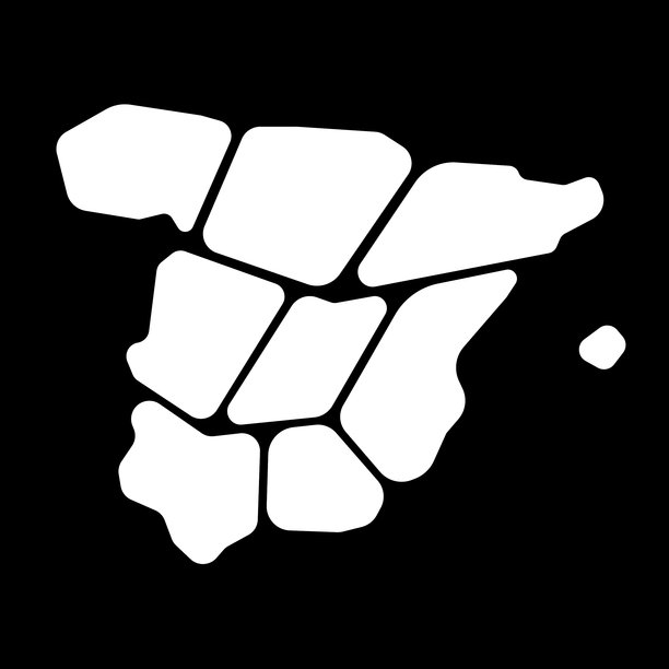 西班牙地图分成了几个部分图片下载