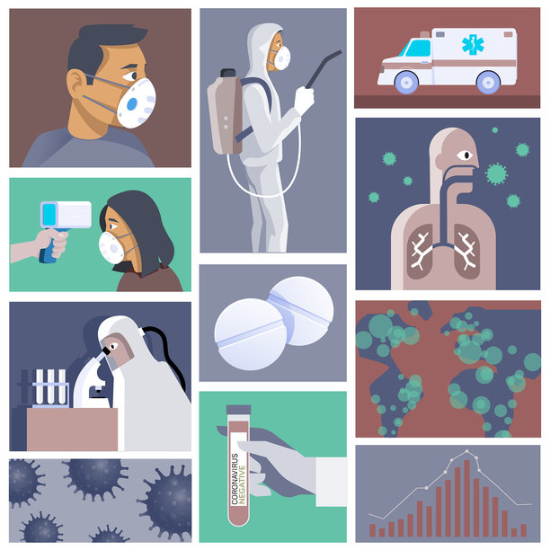 Corona epidemic插画设计图片下载