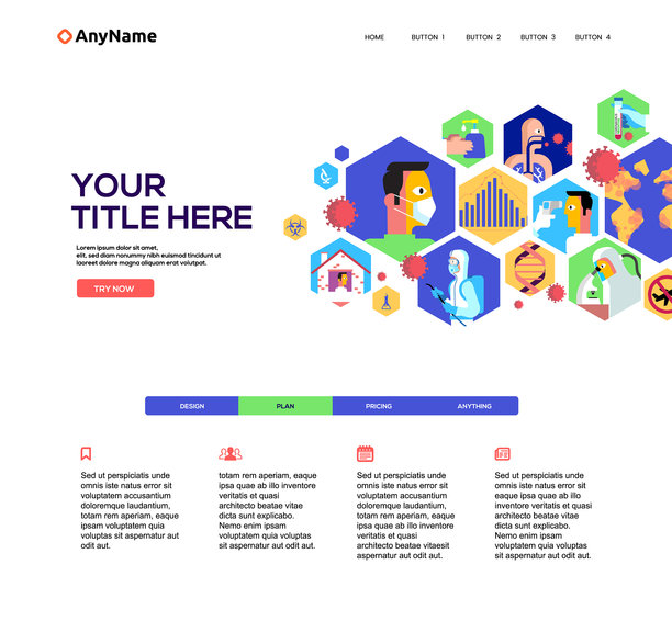 网站模板Corona流行症状研究图片下载