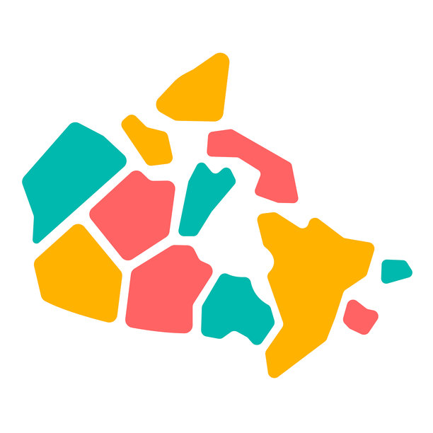 加拿大地图被切成碎片图片下载