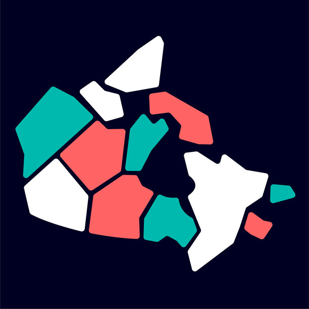 加拿大地图被切成碎片图片下载