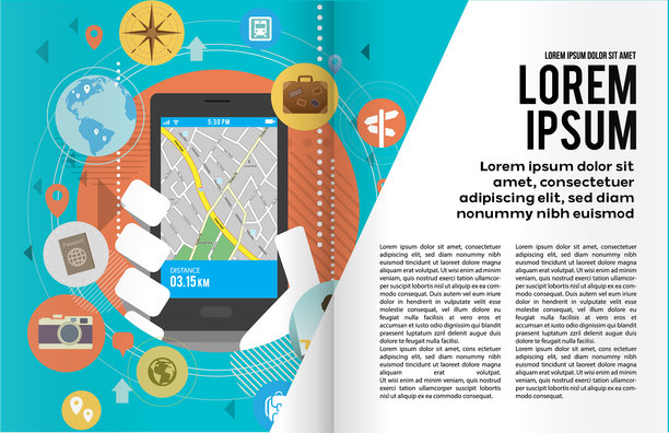 书籍或杂志插图模板图片下载