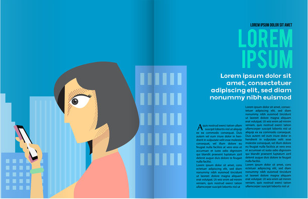 书籍或杂志插图模板图片下载