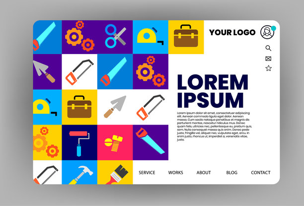 现代工具网站模板设计图片下载