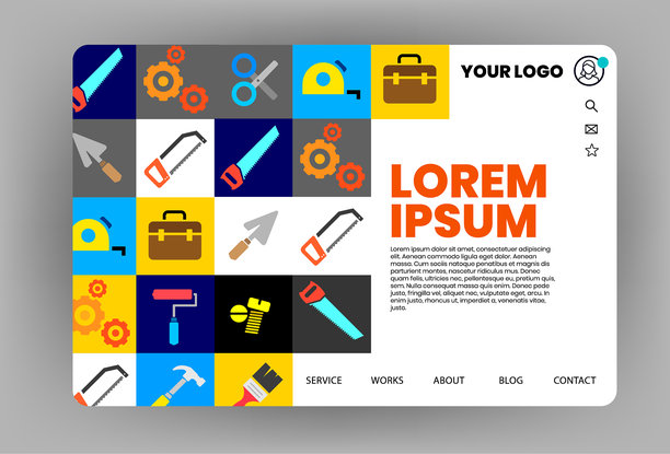 现代工具网站模板设计图片下载