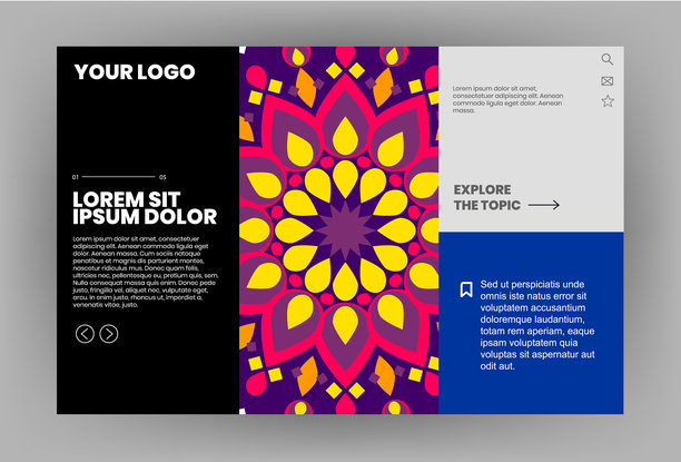 印度风格的网页设计在矢量图片下载